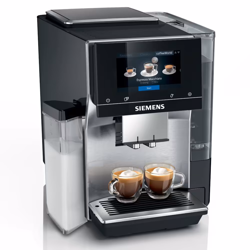 SIEMENS EQ700 TQ717GB3 Coffee Machine - Angled front view