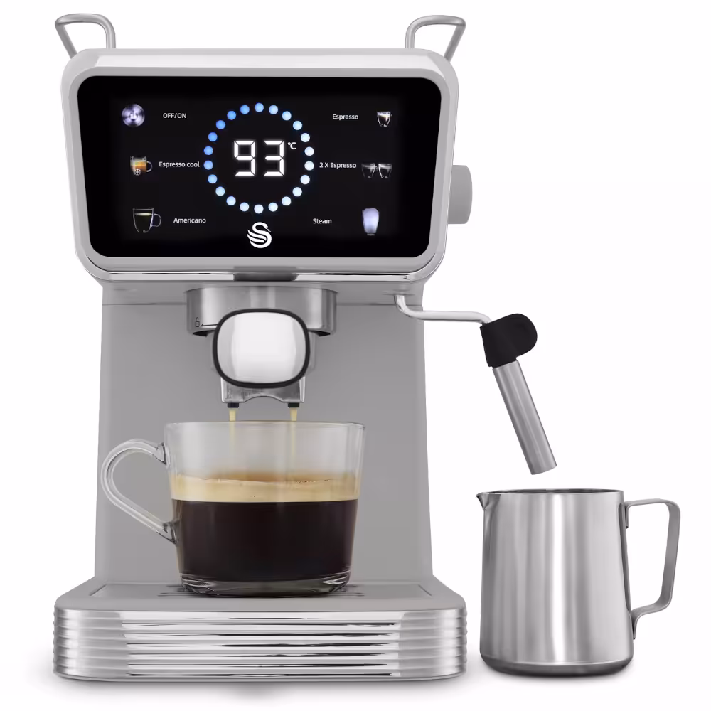 Swan Retro Pump Espresso Digital Coffee Machine SK22113GRY - Front view